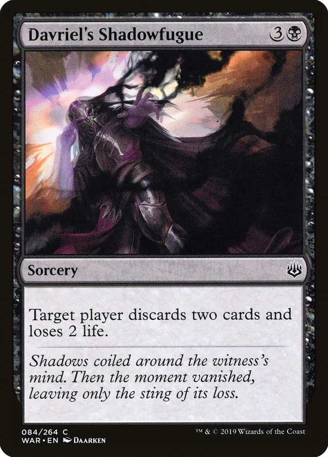 2019 War of the Spark Davriel's Shadowfugue #84 common card image