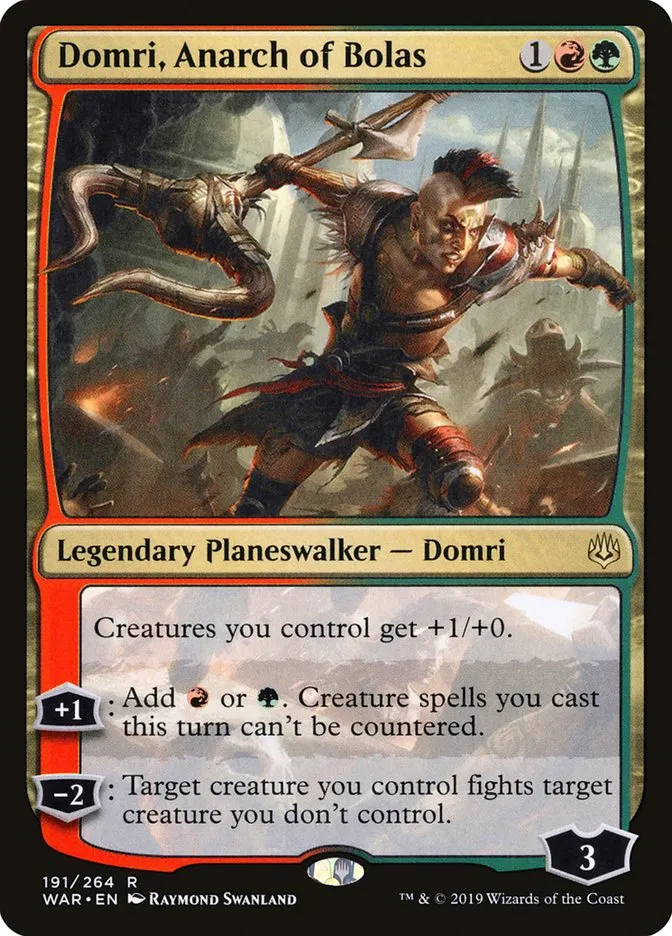 2019 War of the Spark Domri, Anarch of Bolas #191 rare card image