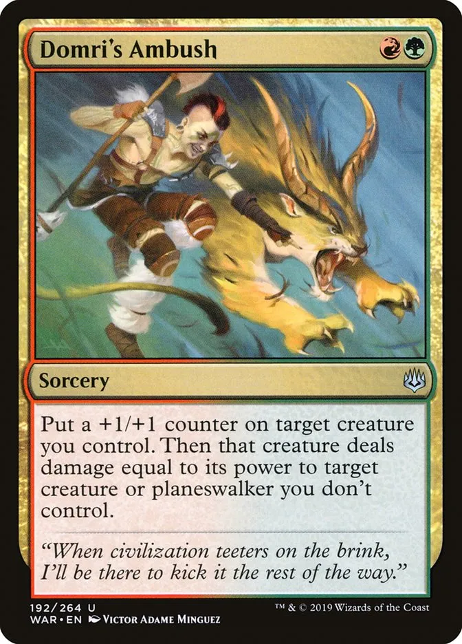 2019 War of the Spark Domri's Ambush #192 uncommon card image