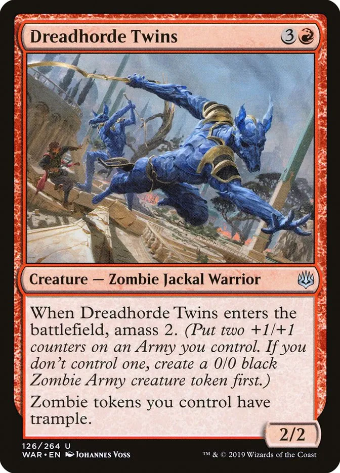 2019 War of the Spark Dreadhorde Twins #126 uncommon card image