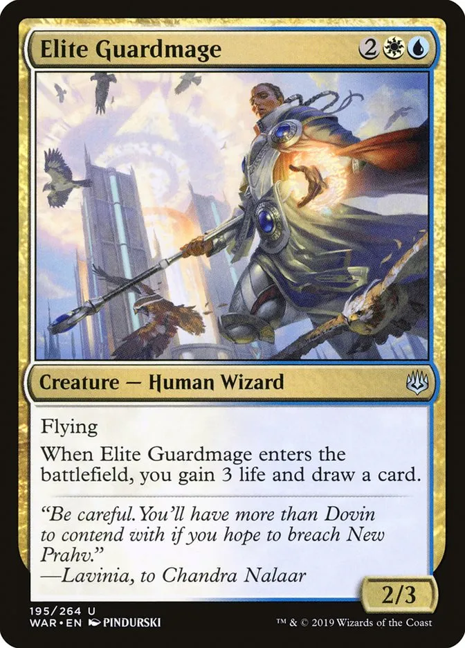 2019 War of the Spark Elite Guardmage #195 uncommon card image