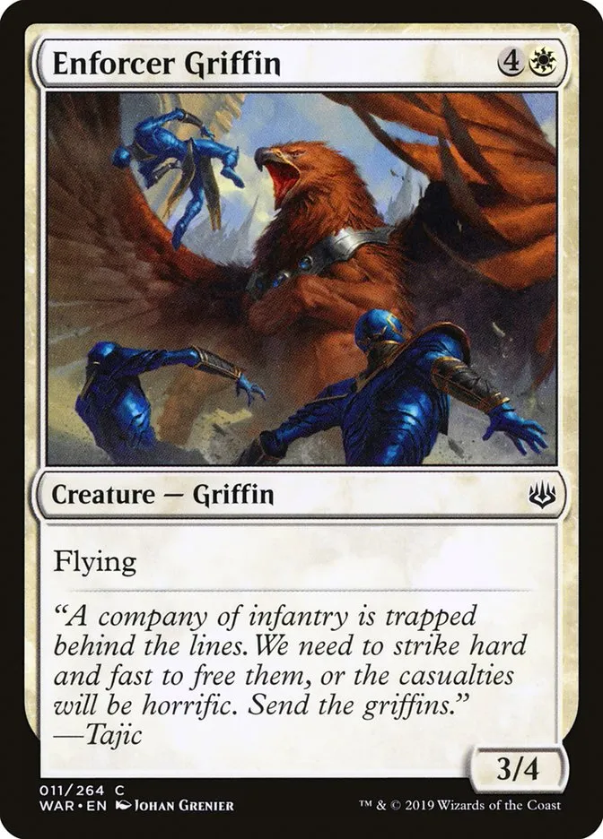 2019 War of the Spark Enforcer Griffin #11 common card image