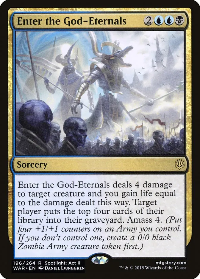 2019 War of the Spark Enter the God-Eternals #196 rare card image