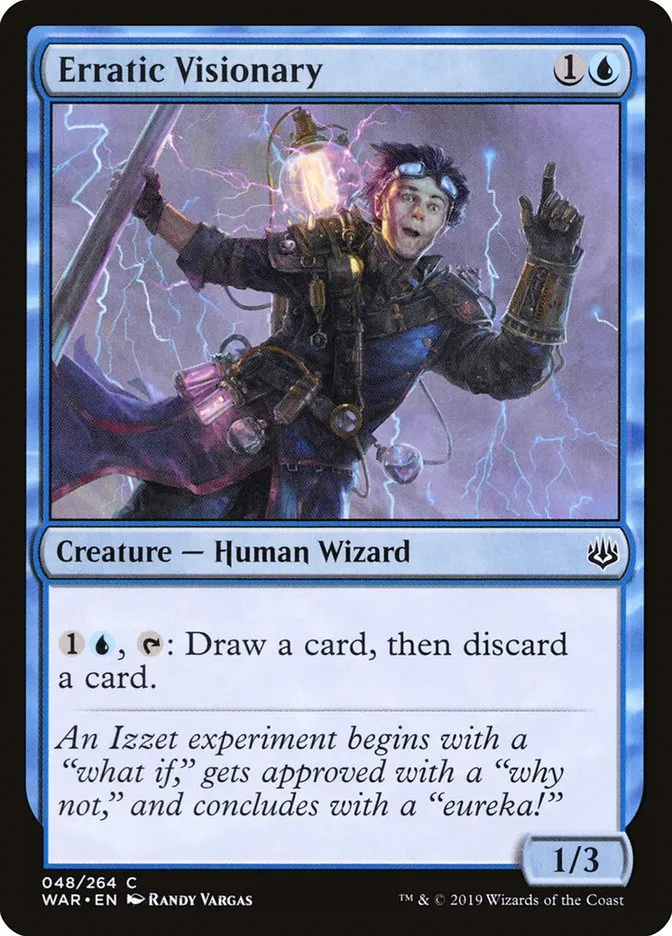 2019 War of the Spark Erratic Visionary #48 common card image