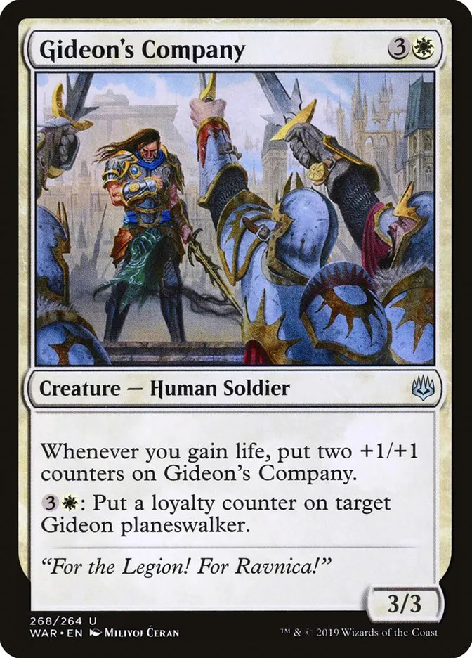 2019 War of the Spark Gideon's Company #268 uncommon card image