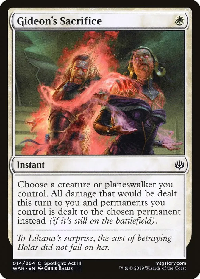 2019 War of the Spark Gideon's Sacrifice #14 common card image