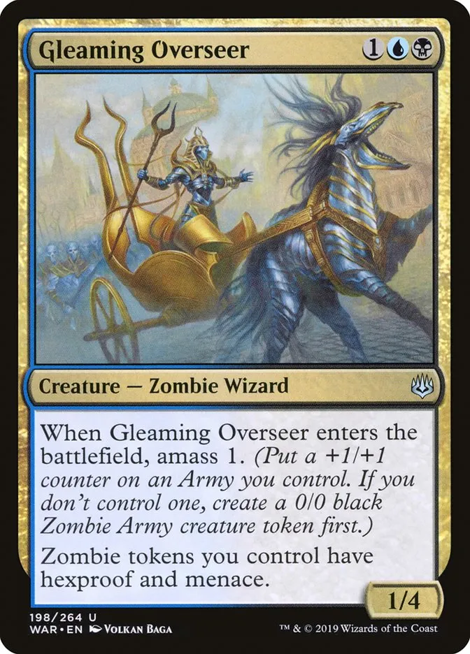 2019 War of the Spark Gleaming Overseer #198 uncommon card image