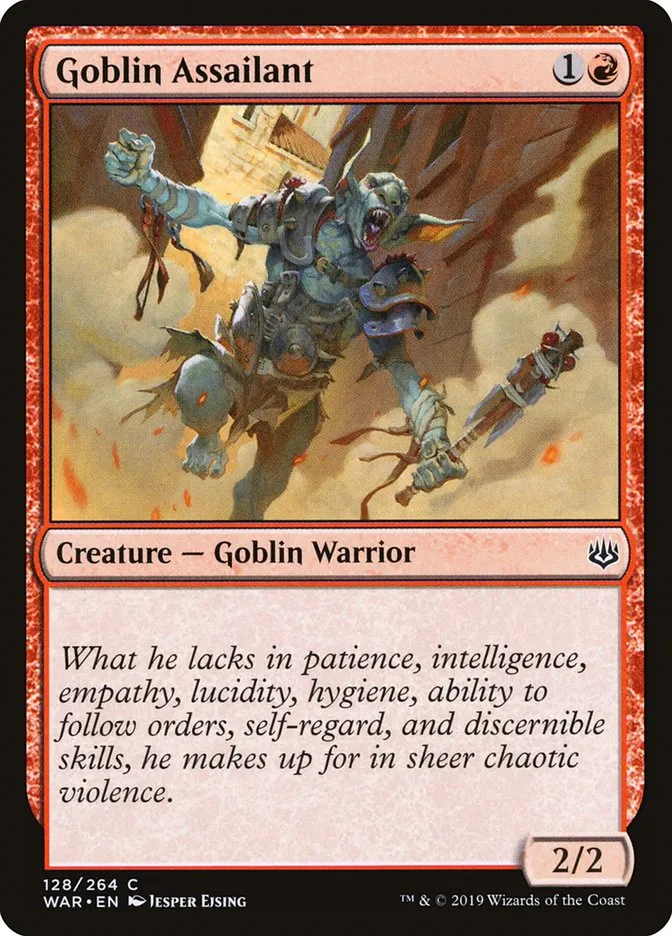 2019 War of the Spark Goblin Assailant #128 common card image