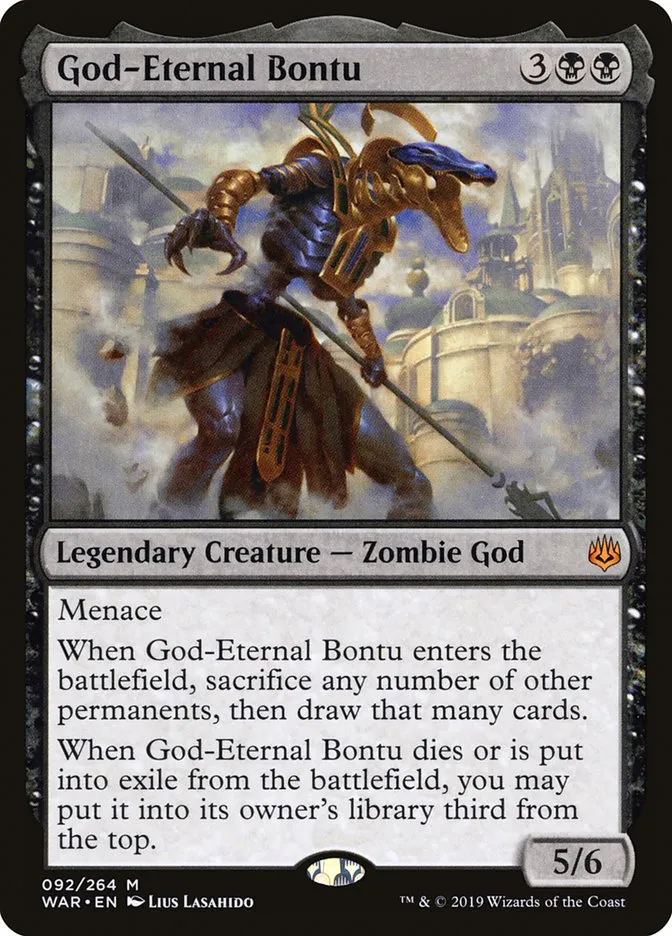 2019 War of the Spark God-Eternal Bontu #92 mythic card image