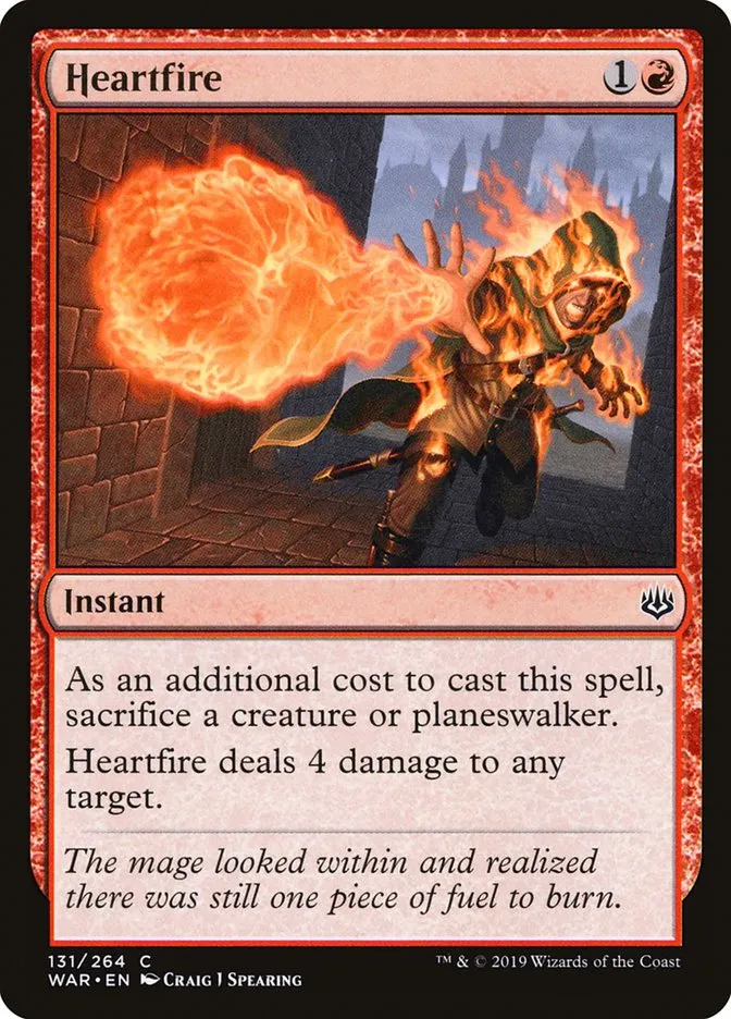 2019 War of the Spark Heartfire #131 common card image