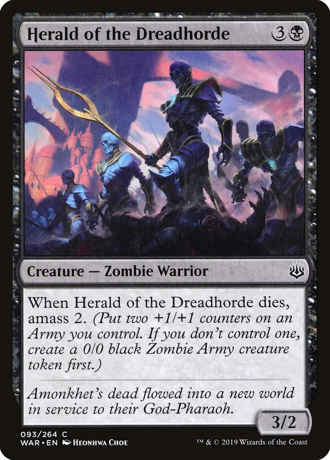 2019 War of the Spark Herald of the Dreadhorde #93 common card image