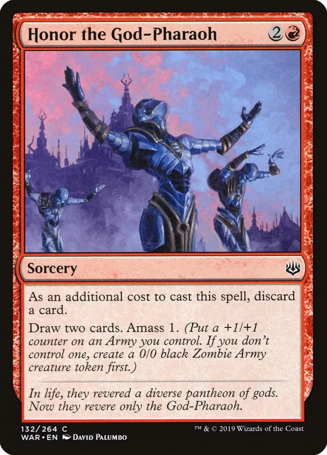 2019 War of the Spark Honor the God-Pharaoh #132 common card image
