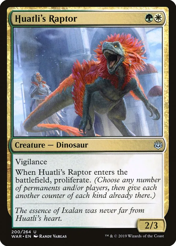 2019 War of the Spark Huatli's Raptor #200 uncommon card image