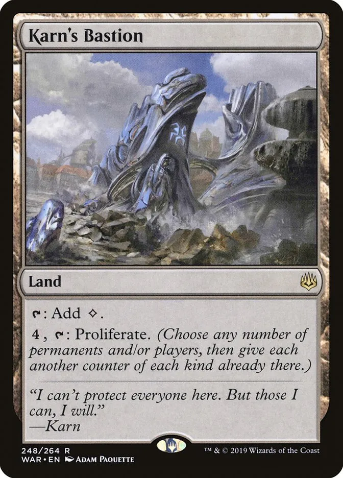 2019 War of the Spark Karn's Bastion #248 rare card image