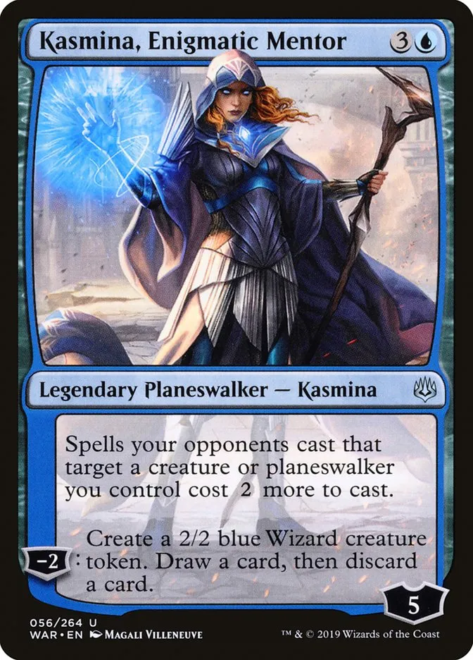 2019 War of the Spark Kasmina, Enigmatic Mentor #56 uncommon card image