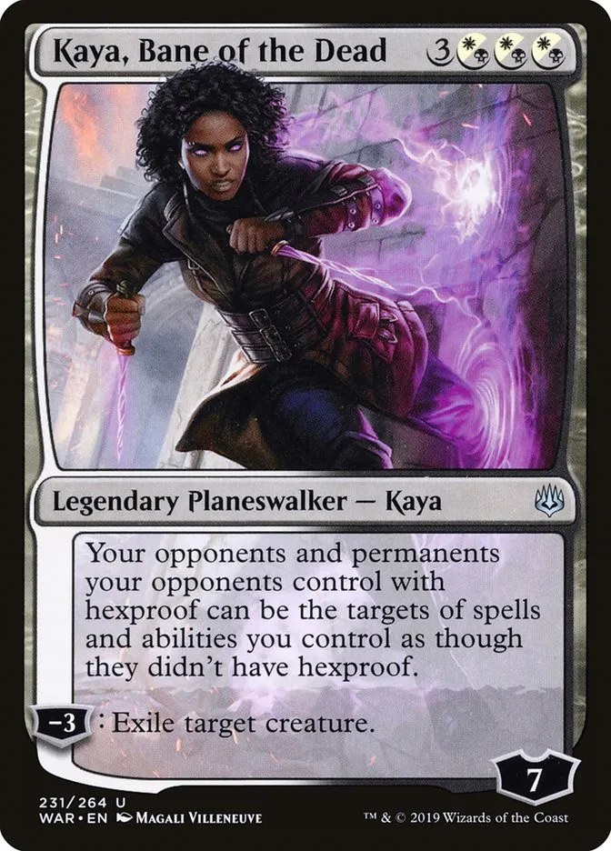 2019 War of the Spark Kaya, Bane of the Dead #231 uncommon card image
