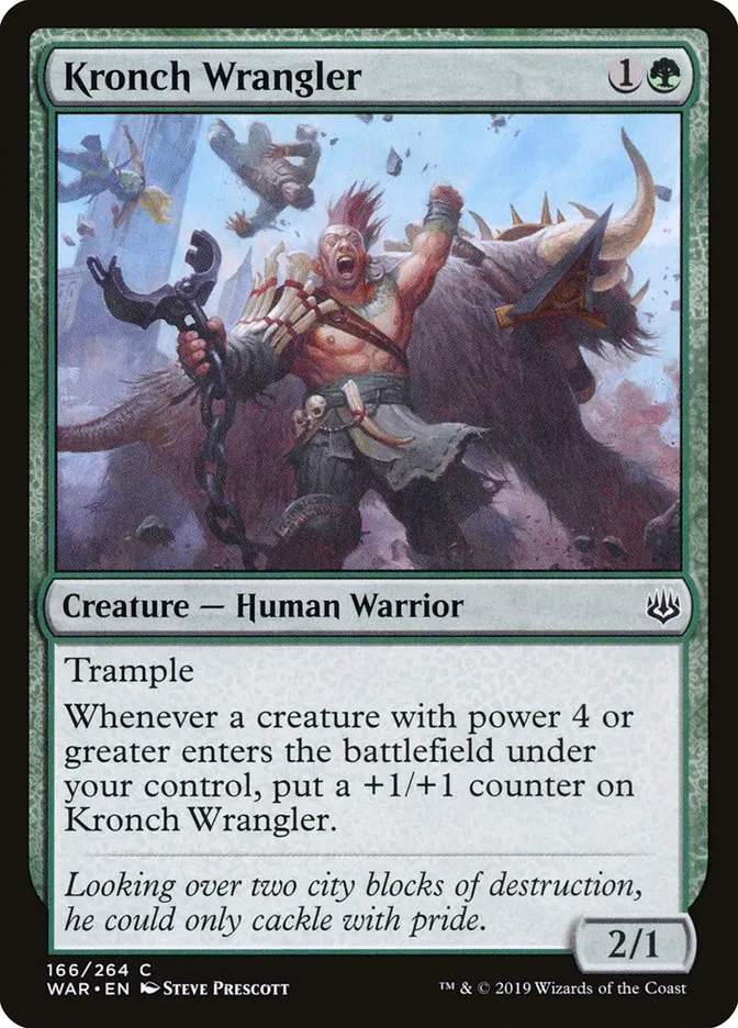 2019 War of the Spark Kronch Wrangler #166 common card image