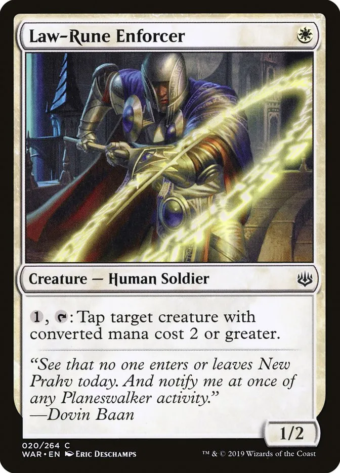 2019 War of the Spark Law-Rune Enforcer #20 common card image