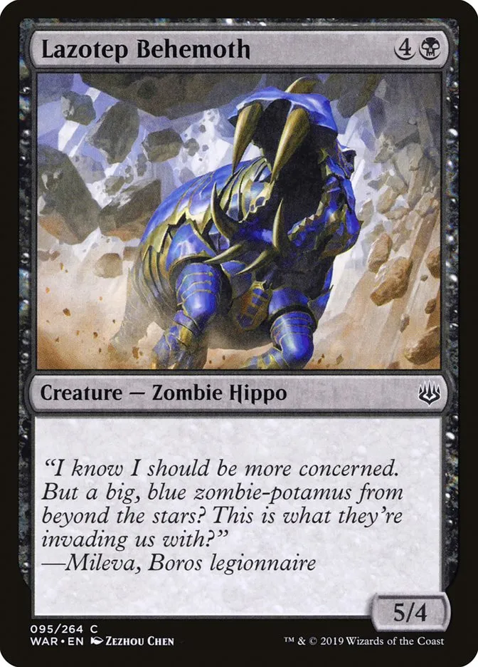 2019 War of the Spark Lazotep Behemoth #95 common card image