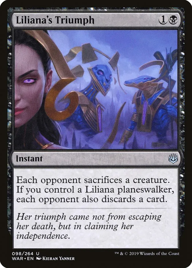 2019 War of the Spark Liliana's Triumph #98 uncommon card image
