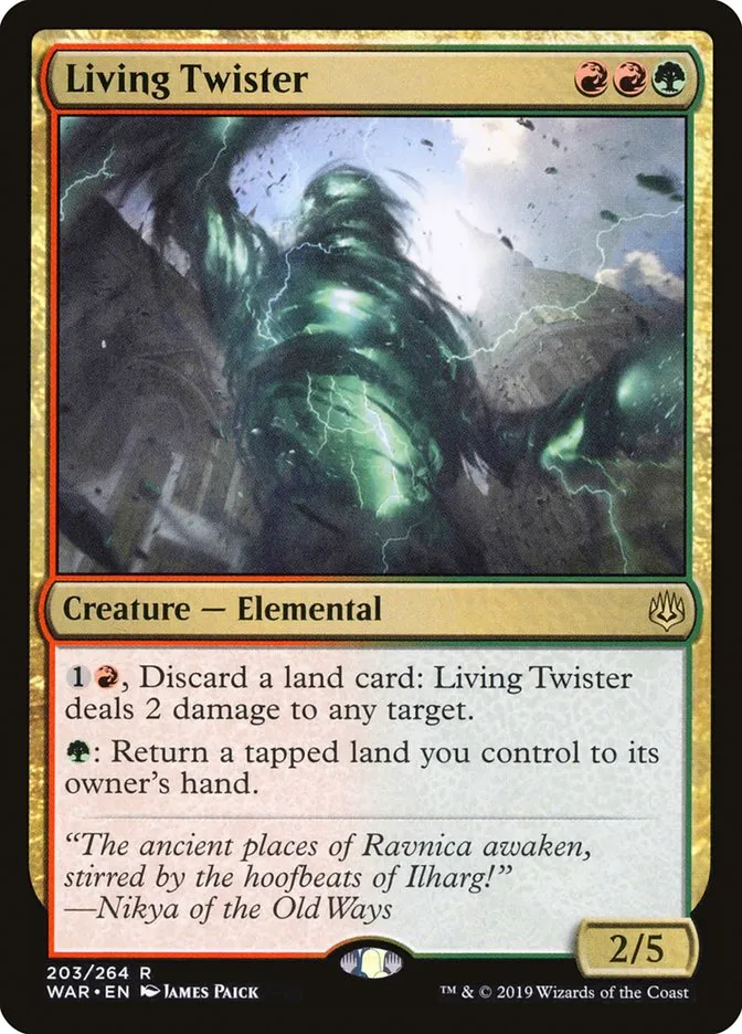 2019 War of the Spark Living Twister #203 rare card image