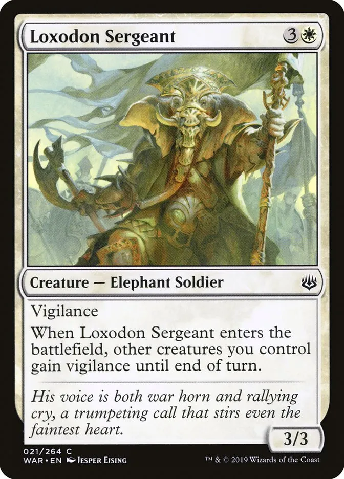 2019 War of the Spark Loxodon Sergeant #21 common card image
