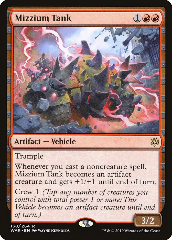 2019 War of the Spark Mizzium Tank #138 rare card image