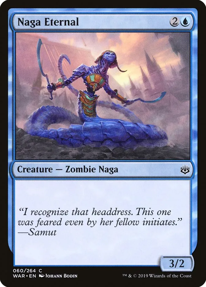 2019 War of the Spark Naga Eternal #60 common card image