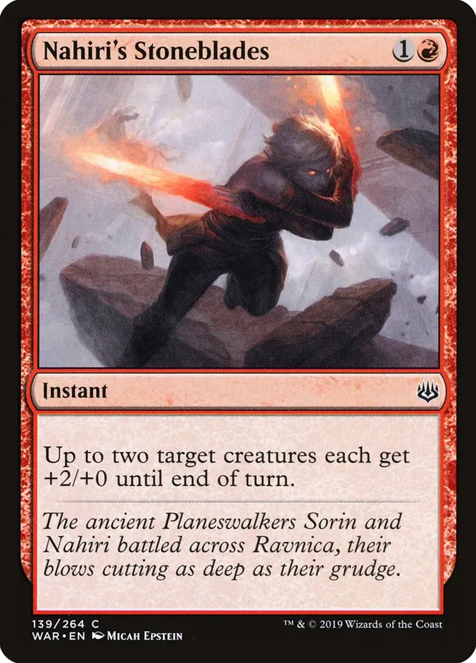 2019 War of the Spark Nahiri's Stoneblades #139 common card image