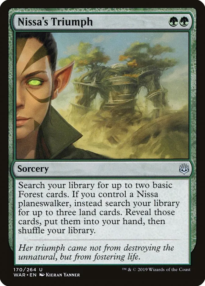 2019 War of the Spark Nissa's Triumph #170 uncommon card image