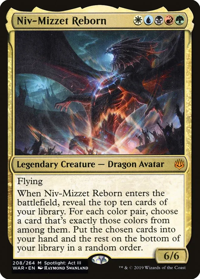 2019 War of the Spark Niv-Mizzet Reborn #208 mythic card image