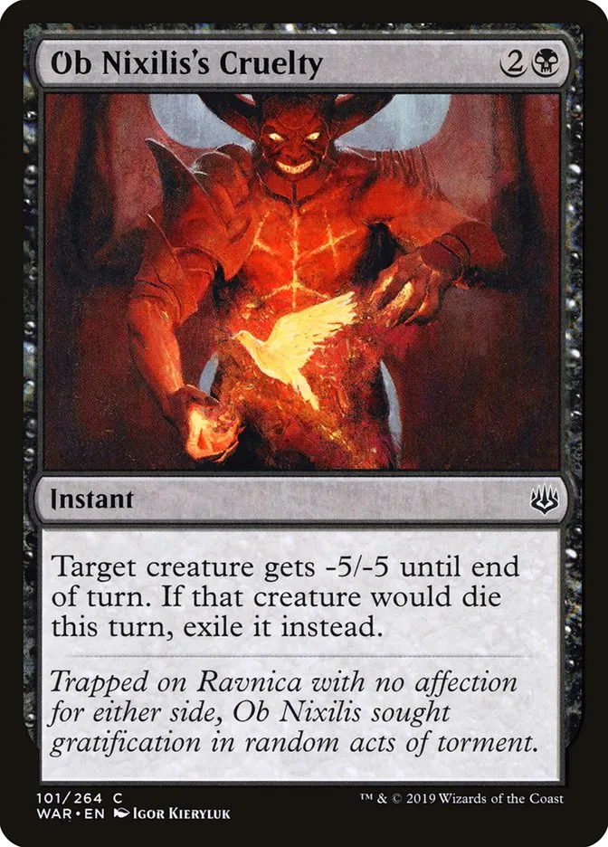 2019 War of the Spark Ob Nixilis's Cruelty common #101 common card image