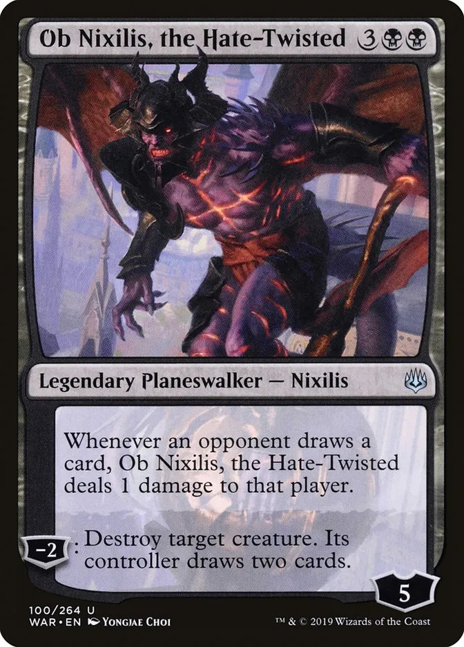 2019 War of the Spark Ob Nixilis, the Hate-Twisted uncommon #100 uncommon card image