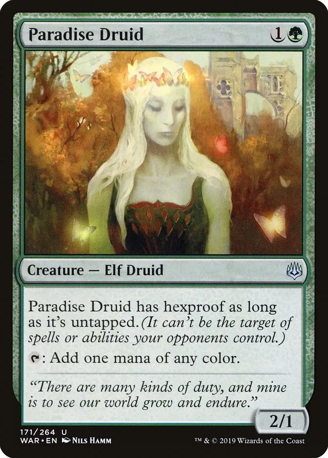 2019 War of the Spark Paradise Druid #171 uncommon card image