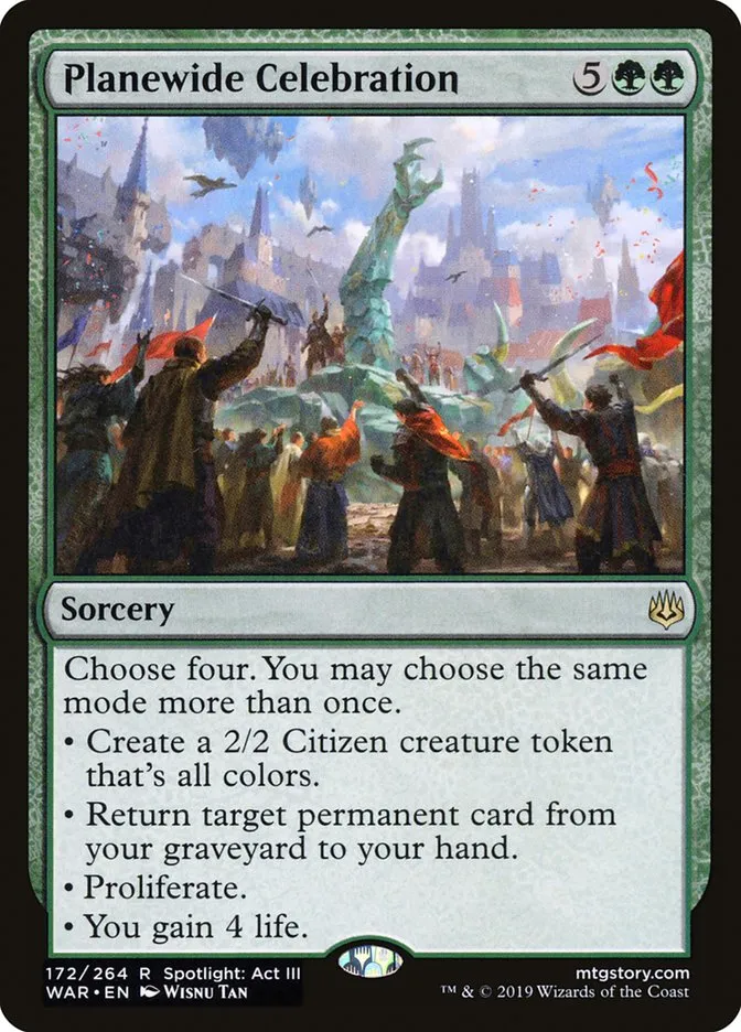 2019 War of the Spark Planewide Celebration #172 rare card image