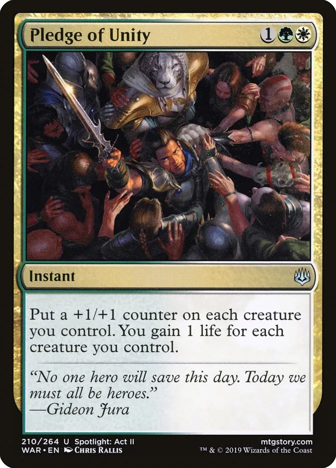 2019 War of the Spark Pledge of Unity #210 uncommon card image