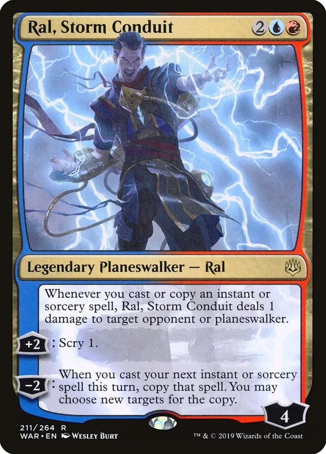 2019 War of the Spark Ral, Storm Conduit #211 rare card image