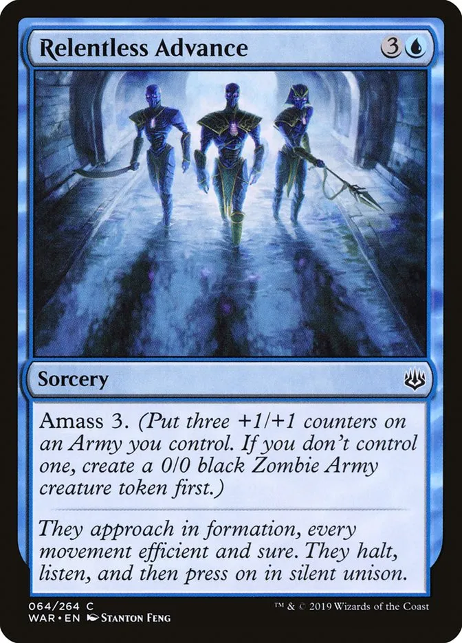 2019 War of the Spark Relentless Advance #64 common card image