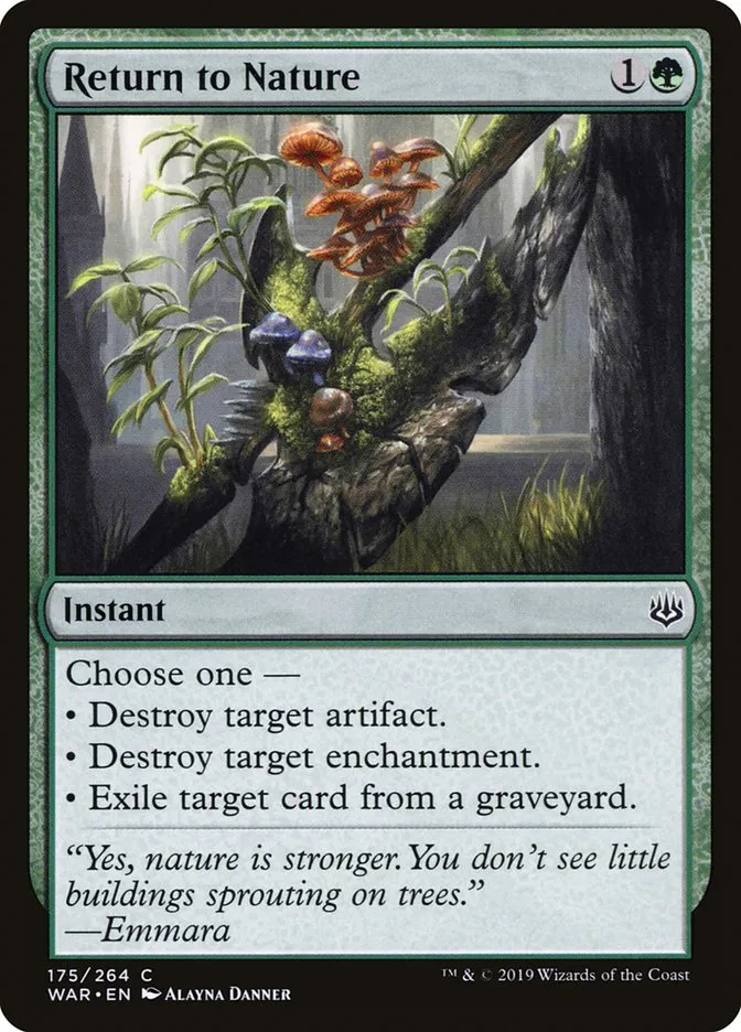 2019 War of the Spark Return to Nature #175 common card image
