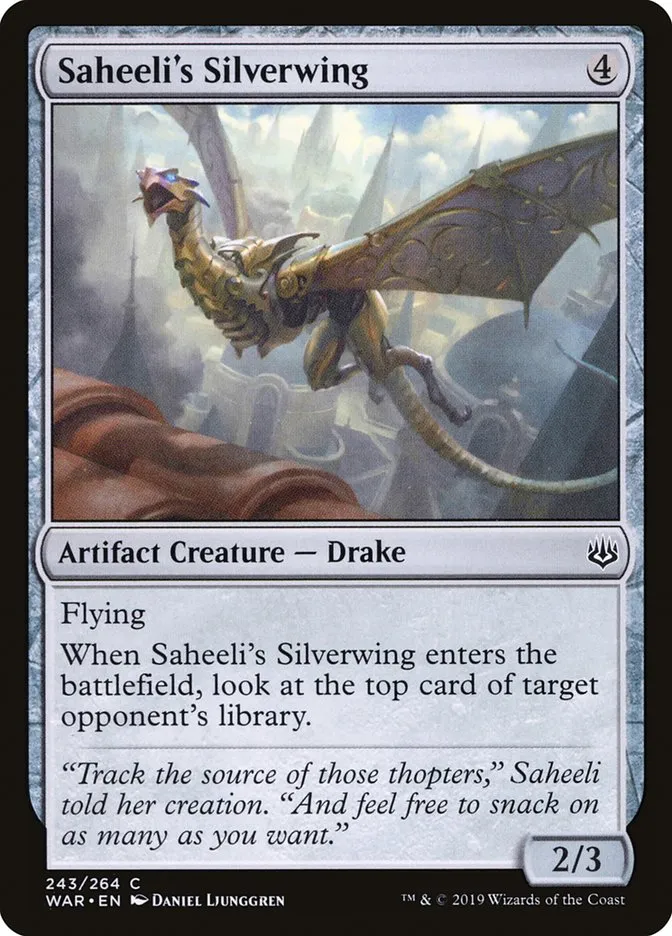 2019 War of the Spark Saheeli's Silverwing #243 common card image
