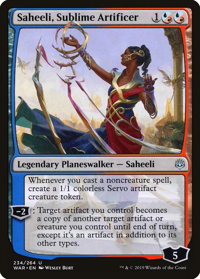 2019 War of the Spark Saheeli, Sublime Artificer #234 uncommon card image