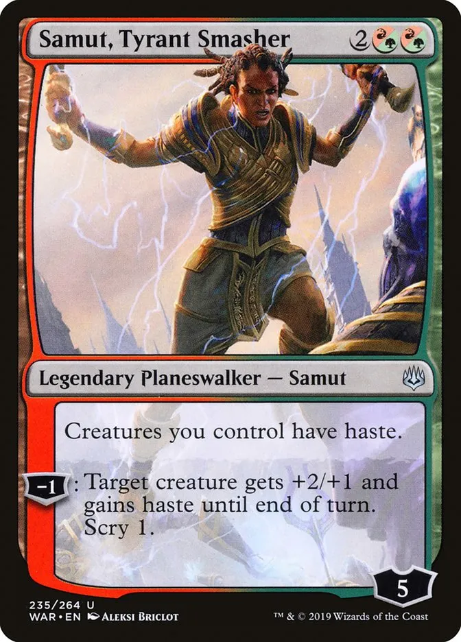 2019 War of the Spark Samut, Tyrant Smasher #235 uncommon card image