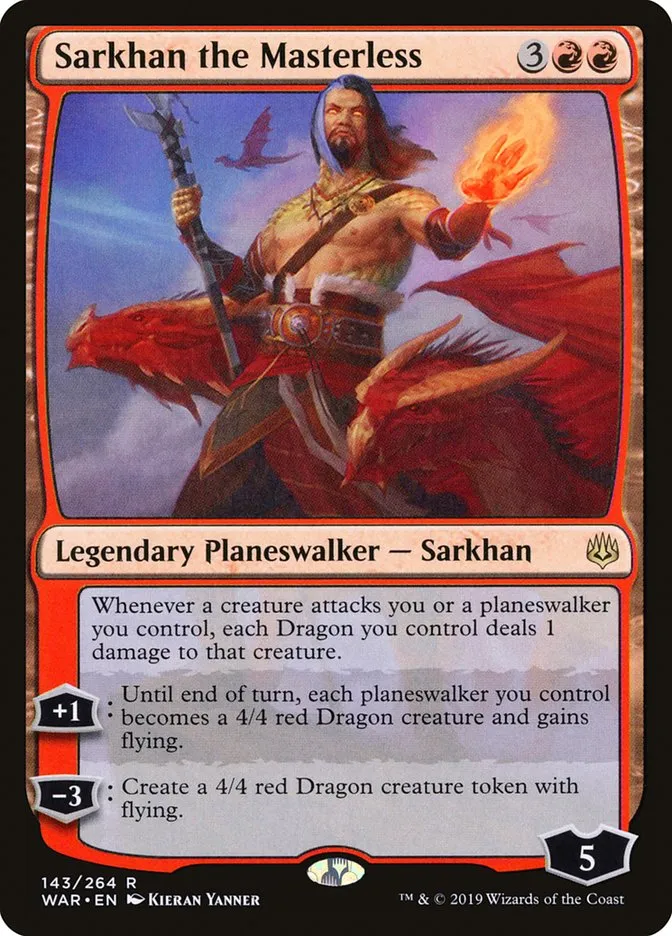 2019 War of the Spark Sarkhan the Masterless #143 rare card image