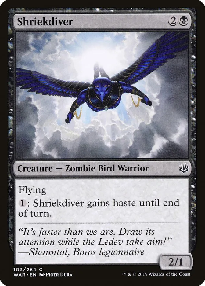2019 War of the Spark Shriekdiver common #103 common card image