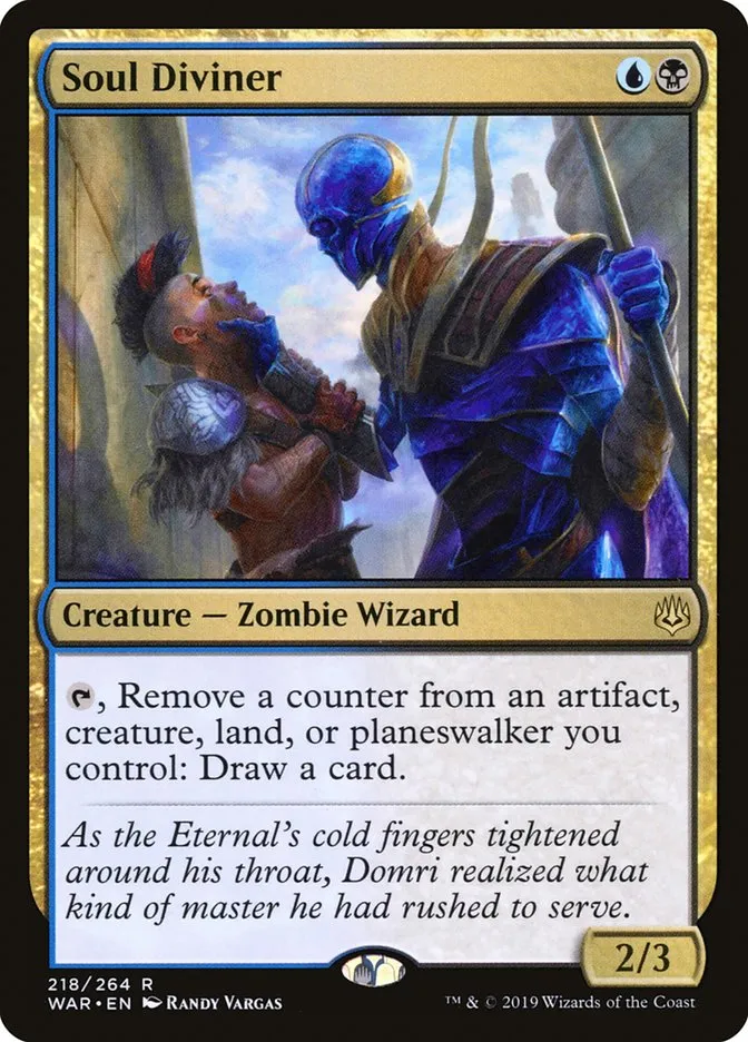 2019 War of the Spark Soul Diviner #218 rare card image