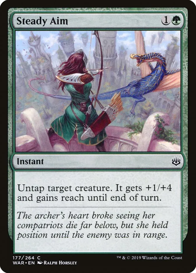 2019 War of the Spark Steady Aim #177 common card image