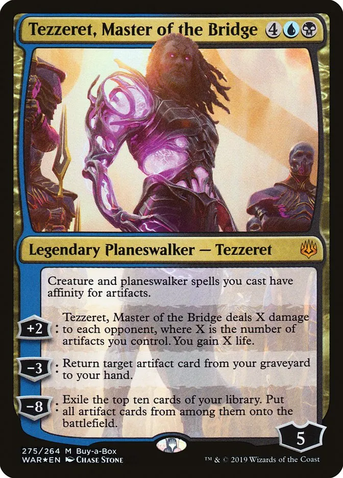 2019 War of the Spark Tezzeret, Master of the Bridge #275 mythic card image