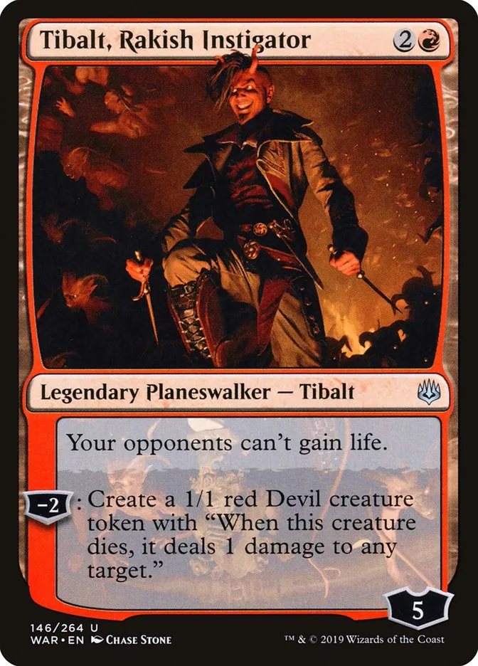 2019 War of the Spark Tibalt, Rakish Instigator #146 uncommon card image