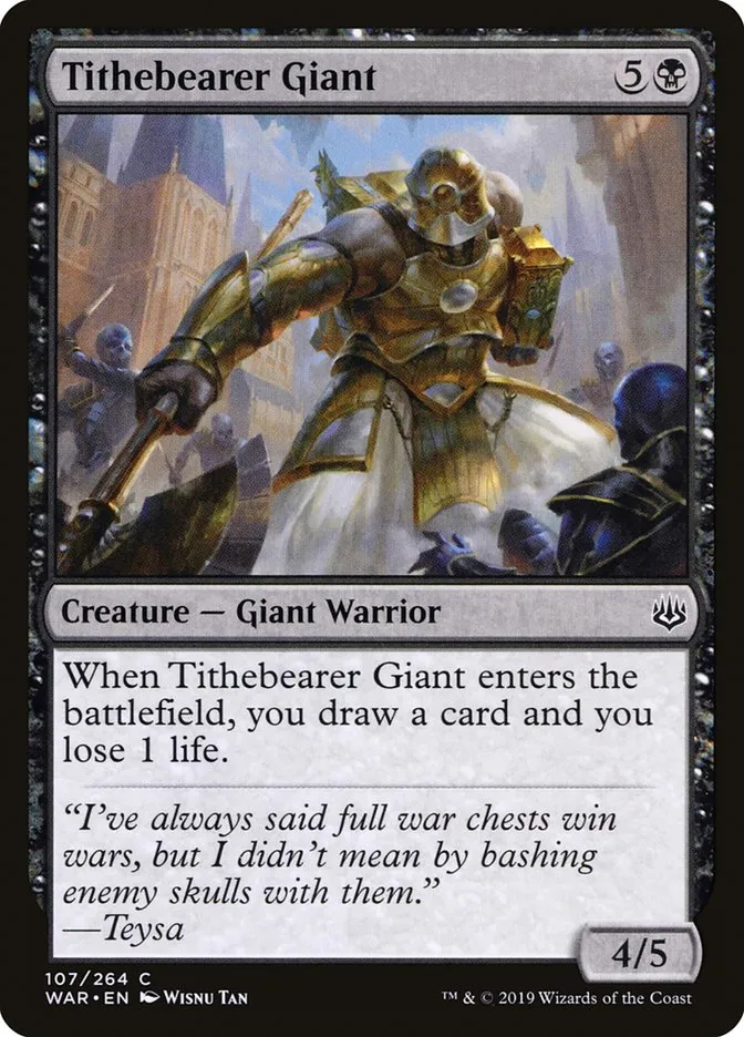 2019 War of the Spark Tithebearer Giant #107 common card image