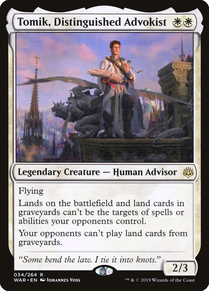 2019 War of the Spark Tomik, Distinguished Advokist #34 rare card image